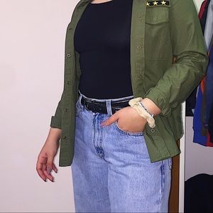 Forever 21 Army green flannel